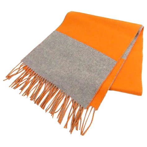 orange hermes scarf|Hermes orange cashmere scarf.